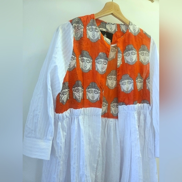 Unique Bohemian Kimono, Rare find, Buda face pattern, Fits S/M - Picture 4 of 5